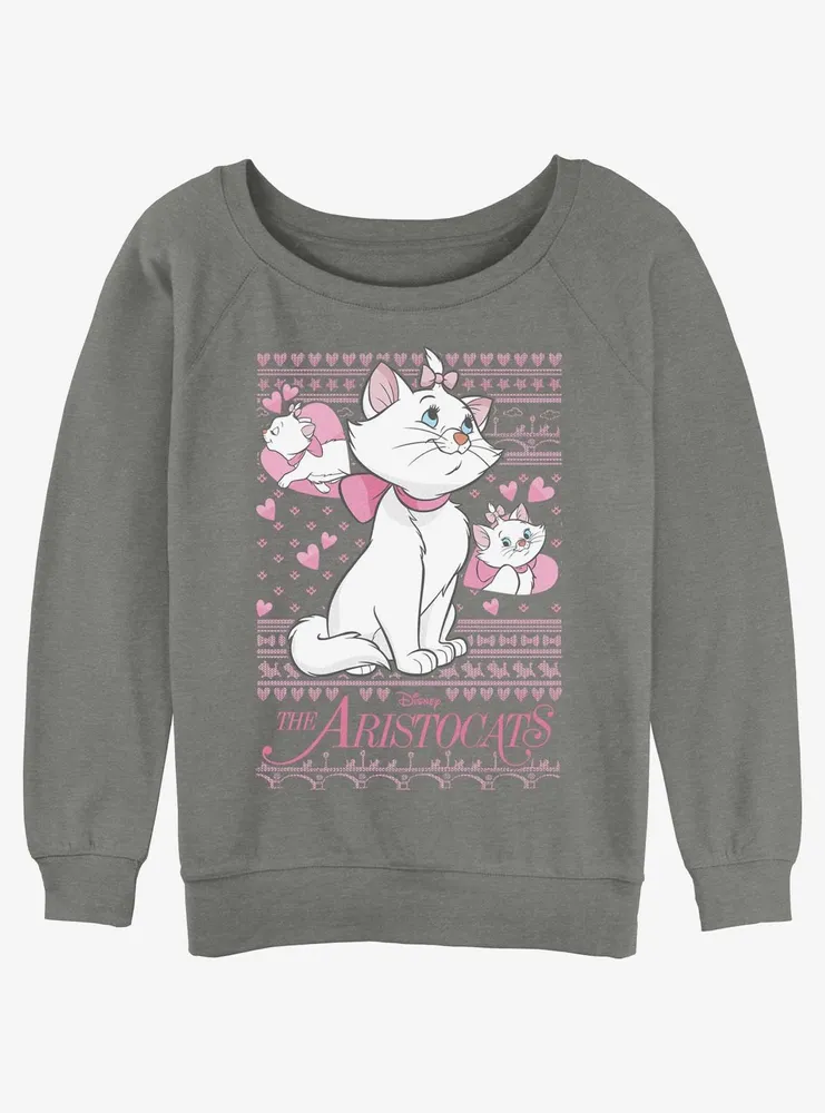 Disney The Aristocats Marie Ugly Christmas Womens Slouchy Sweatshirt