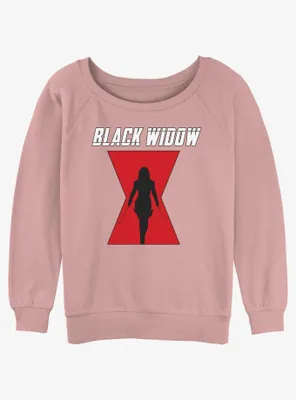 Marvel Black Widow Logo Womens Slouchy Sweatshirt