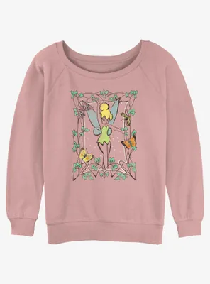 Disney Tinker Bell Framed Fairy Womens Slouchy Sweatshirt