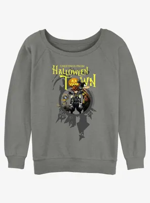 Disney Kingdom Hearts Greetings From Halloween Town Womens Slouchy Sweatshirt