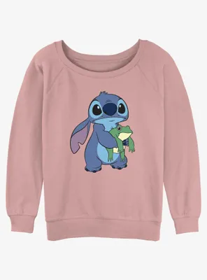 Disney Lilo & Stitch Froggie Womens Slouchy Sweatshirt