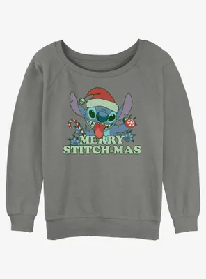 Disney Lilo & Stitch Merry Stitchmas Womens Slouchy Sweatshirt