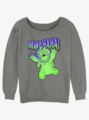 Disney Lilo & Stitch Mwahaha Scary Womens Slouchy Sweatshirt