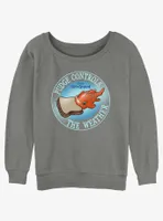 Disney Lilo & Stitch Pudge Weather Womens Slouchy Sweatshirt