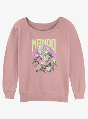 Star Wars The Mandalorian New Wave Womens Slouchy Sweatshirt