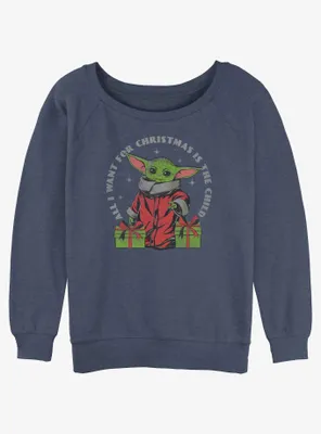 Star Wars The Mandalorian Want Child Womens Slouchy Sweatshirt