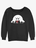 Nintendo Mario Big Boo Silhouettes Womens Slouchy Sweatshirt