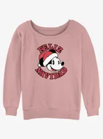 Disney Mickey Mouse Merry Christmas Spanish Womens Slouchy Sweatshirt