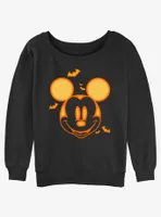 Disney Mickey Mouse Halloween Head Womens Slouchy Sweatshirt