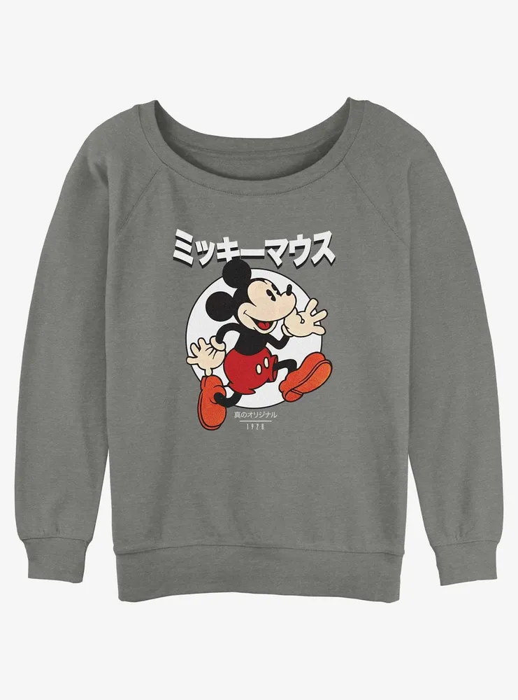 Disney Mickey Mouse Original Japanese Womens Slouchy Sweatshirt