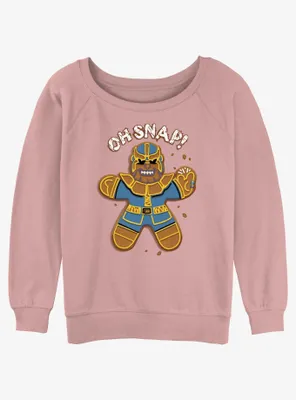 Marvel Gingerbread Thanos Titan Womens Slouchy Sweatshirt