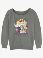 Disney The Nightmare Before Christmas Season's Creepings Oogie, Jack, and Sally Womens Slouchy Sweatshirt