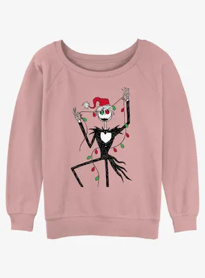 Disney The Nightmare Before Christmas Jack Lights Womens Slouchy Sweatshirt