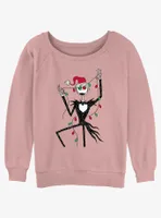 Disney The Nightmare Before Christmas Jack Lights Womens Slouchy Sweatshirt