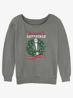 Disney The Nightmare Before Christmas Jack Season's Creepings Wreath Womens Slouchy Sweatshirt