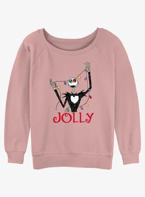 Disney The Nightmare Before Christmas Jolly Jack Lights Womens Slouchy Sweatshirt
