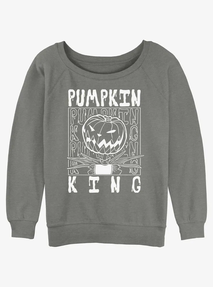 Disney The Nightmare Before Christmas Jack Pumpkin King Womens Slouchy Sweatshirt