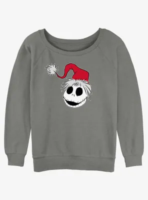 Disney The Nightmare Before Christmas Santa Hat Jack Womens Slouchy Sweatshirt