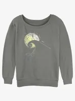 Disney The Nightmare Before Christmas Spiral Hill Jack Womens Slouchy Sweatshirt