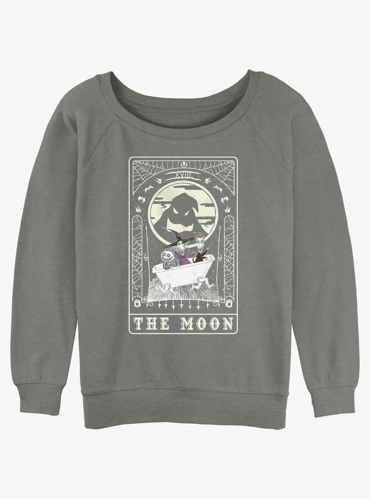 Disney The Nightmare Before Christmas Moon Tarot CardWomens Slouchy Sweatshirt