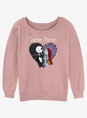 Disney The Nightmare Before Christmas Together Forever Jack and Sally Womens Slouchy Sweatshirt