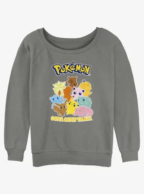 Pokemon Catch 'Em All Womens Slouchy Sweatshirt