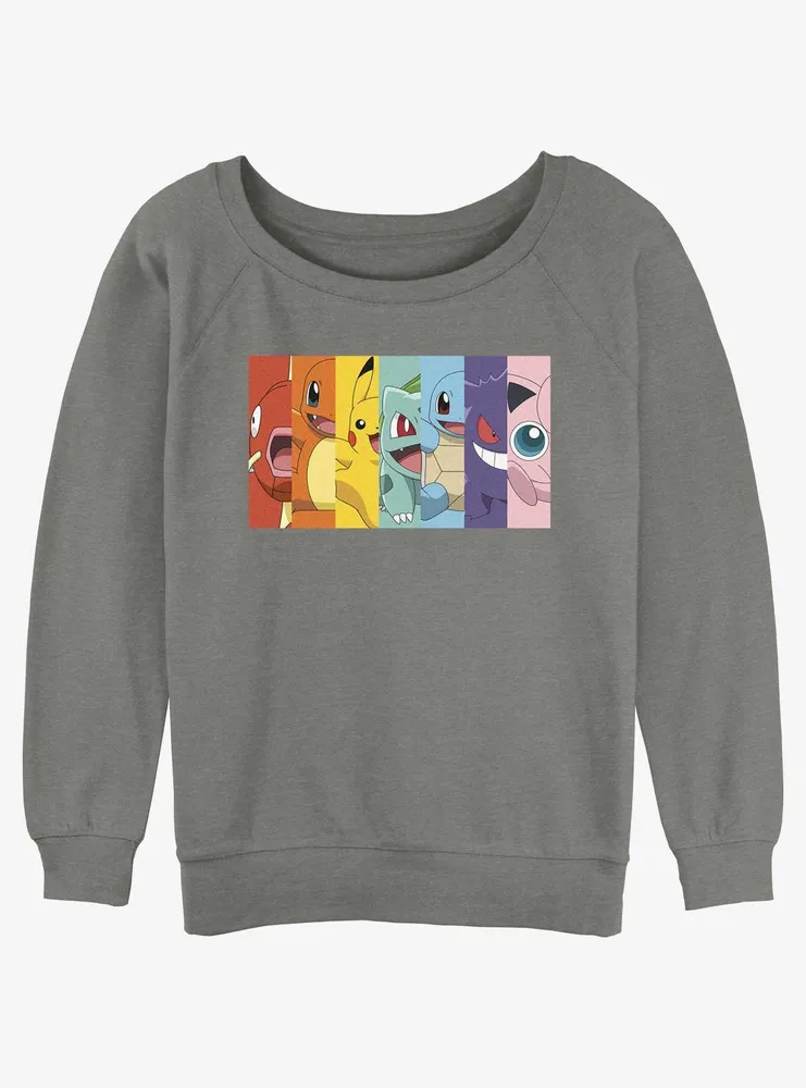 Pokemon Rainbow Womens Slouchy Sweatshirt