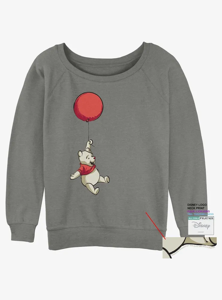 Disney Winnie The Pooh Balloon Womens Slouchy Sweatshirt