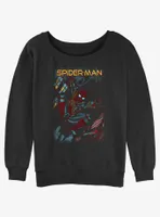 Marvel Spider-Man Slinging Cover Womens Slouchy Sweatshirt