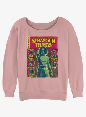 Stranger Things Comic Cover Womens Slouchy Sweatshirt