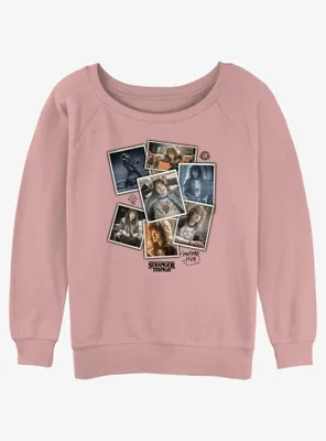 Stranger Things Eddie Munson Collage Womens Slouchy Sweatshirt