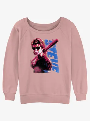 Stranger Things Hello Ladies Steve Womens Slouchy Sweatshirt