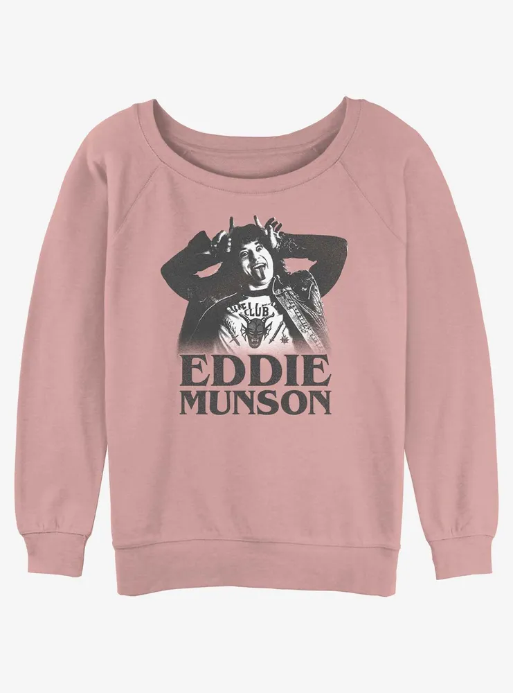 Stranger Things Munson Horns Womens Slouchy Sweatshirt