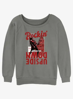 Stranger Things Eddie Rockin' Upside Down Womens Slouchy Sweatshirt