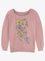 Disney Tangled Rapunzel Sketch Womens Slouchy Sweatshirt