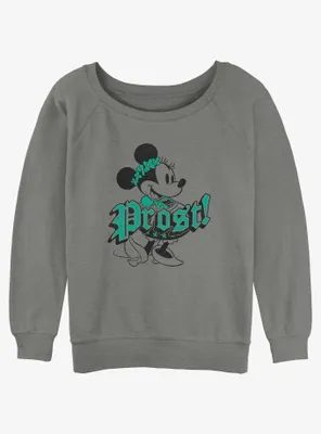 Disney Minnie Mouse Prost Cheers German Womens Slouchy Sweatshirt