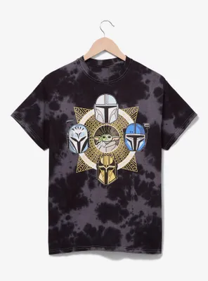 Star Wars The Mandalorian Grogu & Helmets Tie-Dye T-Shirt - BoxLunch Exclusive