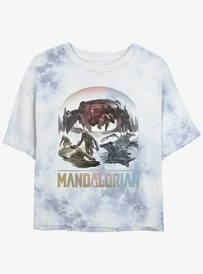 Star Wars the Mandalorian Living Waters Mines of Mandalore Tie-Dye Girls Crop T-Shirt