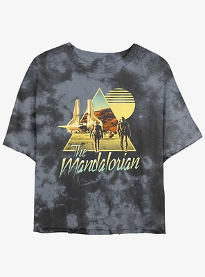 Star Wars The Mandalorian Bo-Katan & Din Djarin Sunset Nevarro Landing Tie-Dye Girls Crop T-Shirt Hot Topic Web Exclusive