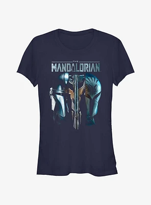 Star Wars The Mandalorian Din Djarin & Bo-Katan Mythosaur Hot Topic Web Exclusive Girls T-Shirt