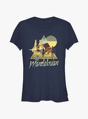 Star Wars The Mandalorian Bo-Katan & Din Djarin Sunset Nevarro Landing Girls T-Shirt Hot Topic Web Exclusive