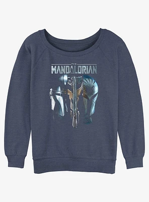 Star Wars The Mandalorian Din Djarin & Bo-Katan Mythosaur Hot Topic Web Exclusive Slouchy Sweatshirt