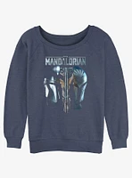 Star Wars The Mandalorian Din Djarin & Bo-Katan Mythosaur Hot Topic Web Exclusive Slouchy Sweatshirt