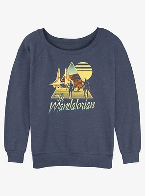 Star Wars The Mandalorian Bo-Katan & Din Djarin Sunset Nevarro Landing Slouchy Sweatshirt Hot Topic Web Exclusive