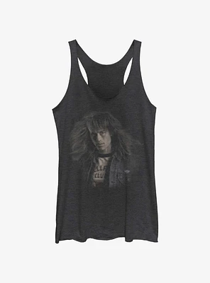 Stranger Things Halftone Eddie Munson Girls Raw Edge Tank