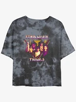 Stranger Things Heavy Metal Band Tie-Dye Girls Crop T-Shirt