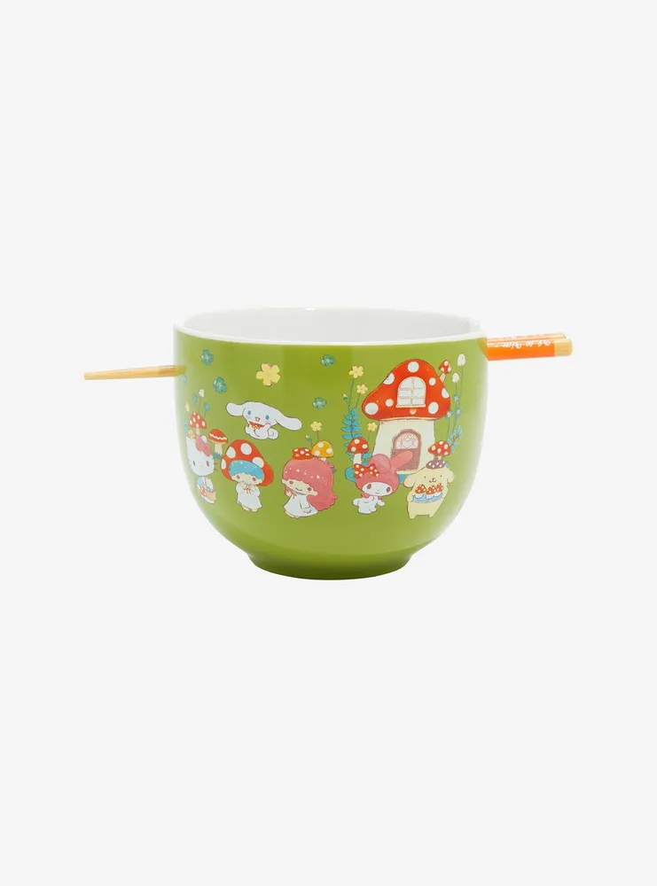 Sanrio Hello Kitty and Friends Mushroom Ramen Bowl with Chopsticks