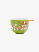 Sanrio Hello Kitty and Friends Mushroom Ramen Bowl with Chopsticks