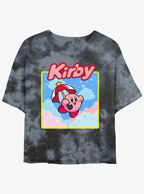 Kirby Starry Parasol Tie-Dye Girls Crop T-Shirt