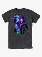 Star Wars The Mandalorian Mando Glitch Mineral Wash T-Shirt